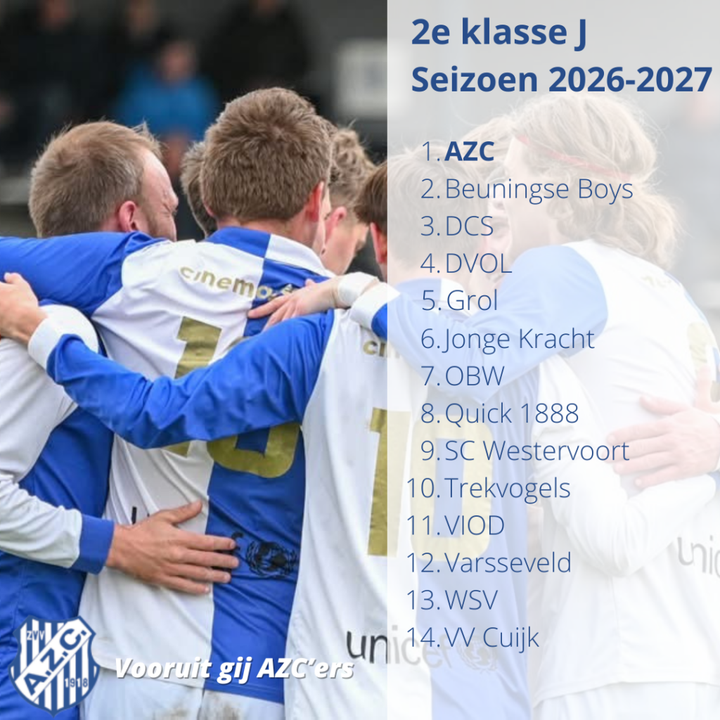 Competitie-indeling AZC bekend